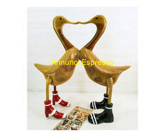 Papere in Legno Coppia a forma di Cuore  Grandi
