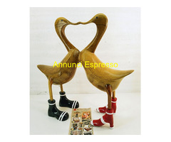 Papere in Legno Coppia a forma di Cuore  Grandi