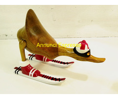 Papera Sci Scultura in Legno dipinta a Mano