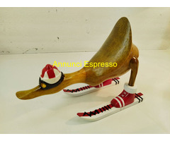 Papera Sci Scultura in Legno dipinta a Mano