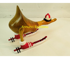 Papera Sci Scultura in Legno dipinta a Mano