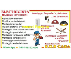 Montaggio lampadario applique Roma Tiburtina