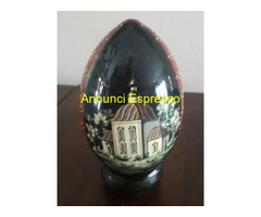 Uovo di Pasqua russo  in legno dipinto a mano  fir