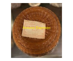 Vaso in porcellana di bambù intrecciata vintage,