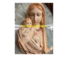 Madonna ceramica anni 40 Toscana base in vetro