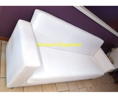 Divano letto matrimoniale bianco come nuovo 225cm