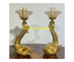 Coppia di candelabri /Candelieri vetro Murano