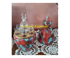 Servizio rosolio  d\'epoca  , posto  in vaso  di ve