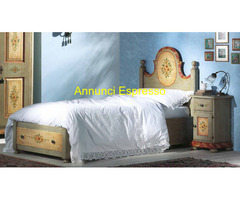 Gruppo letto abete decorato singolo