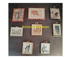 Serie n° 8   acquarelli in miniatura   firmati A.