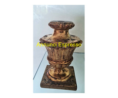 Vaso Porta  Palme in legno intagliato e dorato   \'