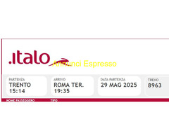 Italo Trento Verona Bologna Firenze Roma 29 maggio