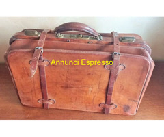 Valigia d\'antan-vintage in cuoio semirigida , per