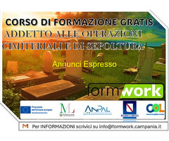 CorsoCORSO GRATUITO ADDETTO ALLA SEPOLTURA ED ALLE OPERAZIONI CIMITERIALI