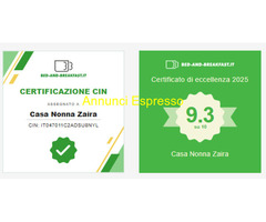 Camera inBed & Breakfast B&B Casa Nonna Zaira prezzo per persona €30