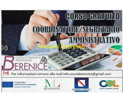 CorsoCORSO GRATUITO COORDINATORE/SEGRETARIO AMMINISTRATIVO