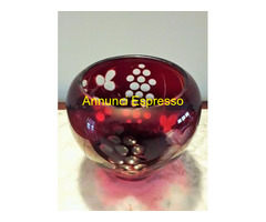 Antico Vaso in cristallo di Boemia rosso rubino mo