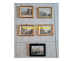 Serie piccole stampe d\'epoca  Venezia vedute archi
