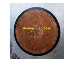 Piano rotondo in legno Intarsiato, per tavolo