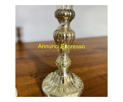 Coppia di antichi Candelieri –Candelabri Vetro