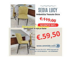 Sedia imbottita – LUCY Verdino - Ocra