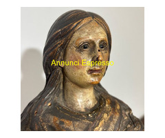 Antica scultura Lignea Vergine  policroma \'600