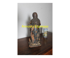 Antica scultura Lignea Vergine  policroma \'600