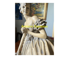 Scultura di dama anni \'40 in terracotta patinata