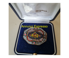 Spilla antica primi \'900 in micro mosaico italiano