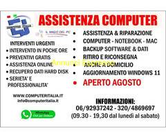 ASSISTENZA COMPUTER ROMA  APERTO AGOSTO SABATO €50