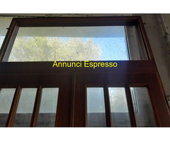 Doppia porta vetrata all\'inglese in legno Noce con