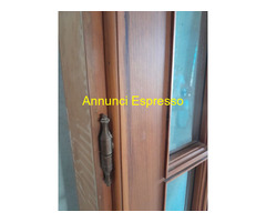 Doppia porta vetrata all\'inglese in legno Noce con