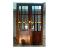 Porta Doppia Vetrata all\'inglese in legno Noce in
