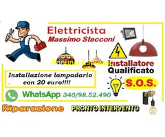 Montaggio lampadario Roma Piramide