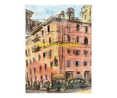 Disegno centro di Roma 1964, Belau, 91x84cm
