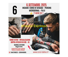 Corso6.SETTEMBRE.2025 INIZIANO CORSI TATTOO PIERCING MICRODERMAL PM.U