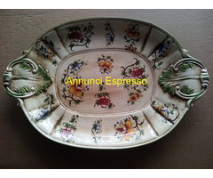 Vassoio Ceramica Capodimonte dipinta a mano e smal