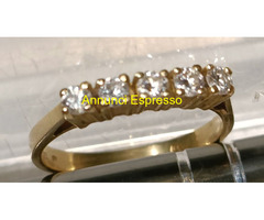 Anello Donna in oro 3,35 gr con 5 diamanti natural