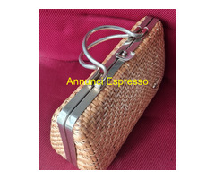 Valentino Garavani Borsa Beige Paglia interno in o