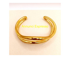 Bracciale in acciaio 316L inox, placcato oro 18K