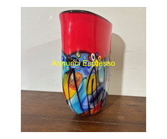 Vaso strepitoso vetro  Murano lavorazione incamici