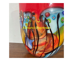 Vaso strepitoso vetro  Murano lavorazione incamici