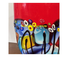 Vaso strepitoso vetro  Murano lavorazione incamici