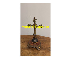 Antica croce neogotica in Bronzo, XIX sec, 36x23cm