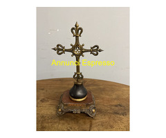 Antica croce neogotica in Bronzo, XIX sec, 36x23cm