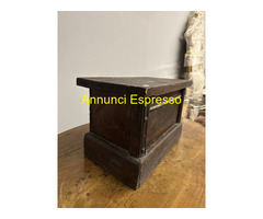 Antico piccolo baule portagioie in castagno, '900