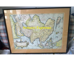 Antiche n°4 mappe emisferi terrestri riproduzioni