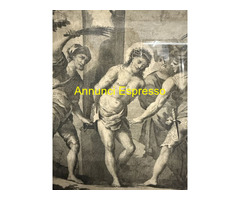 Antica incisione acquaforte flagellazione di Crist