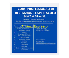 Cerco corsoCorsi professionali di Recitazione e spettacolo! Con diploma