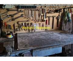 BANCO-Tavolo da officina con morsa acciaio